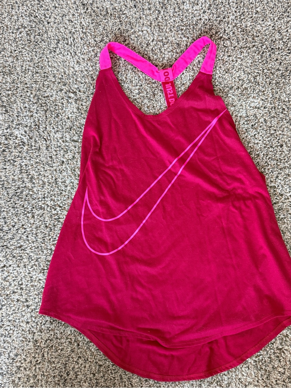 Nike Fuchsia Racerback Tank M with Pink Swoosh
